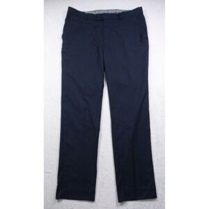 Angelo Rossi Dress Pants Mens Size 36 x 32 Navy Stretch Pleated Mid Rise